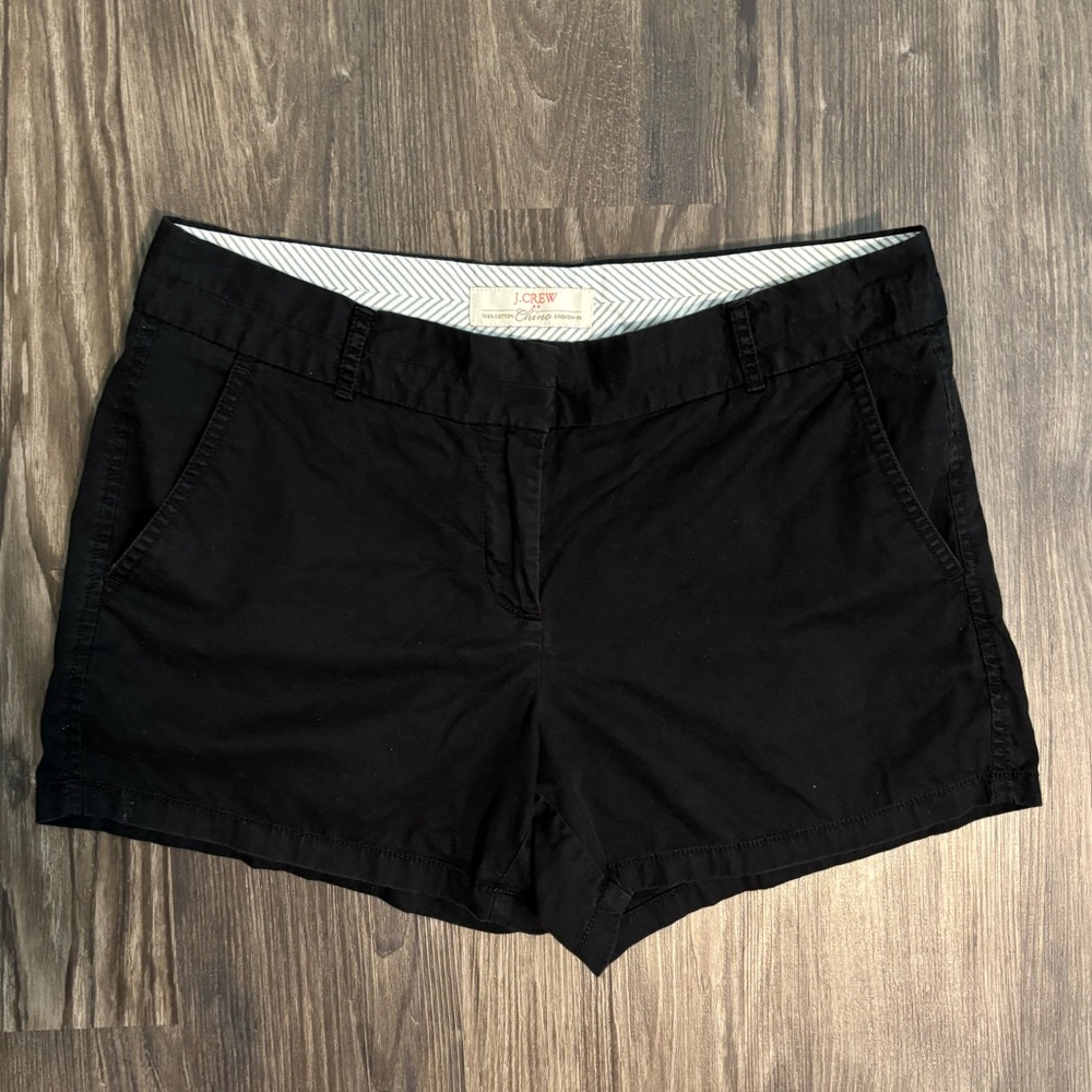 J. Crew Factory Sz. 6, 100% Cotton Black Chino Shorts